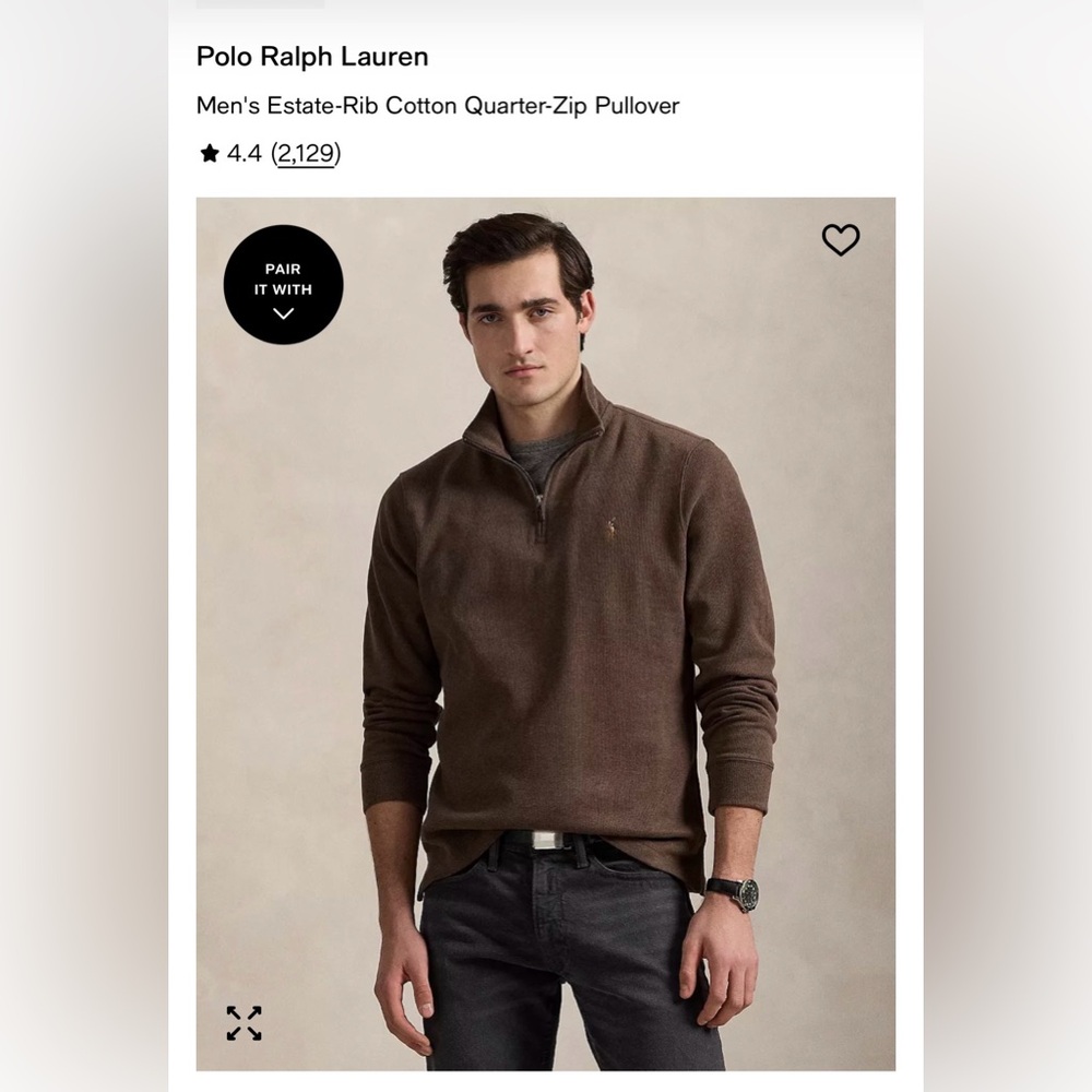 Polo by Ralph Lauren Brown V-Neck Sweater